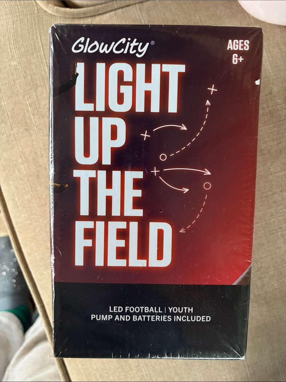 GlowCity Light Up The Field LED Football - Red/Black